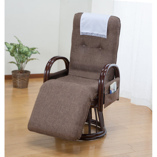 Natural Rattan High Chair with Footrest Dark Brown [0448210]