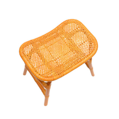 Natural Rattan Square Stool