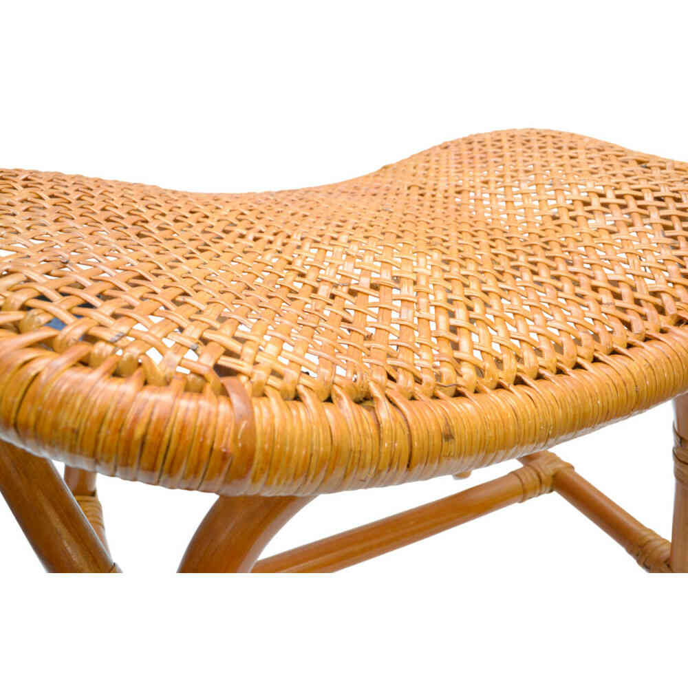 Natural Rattan Square Stool