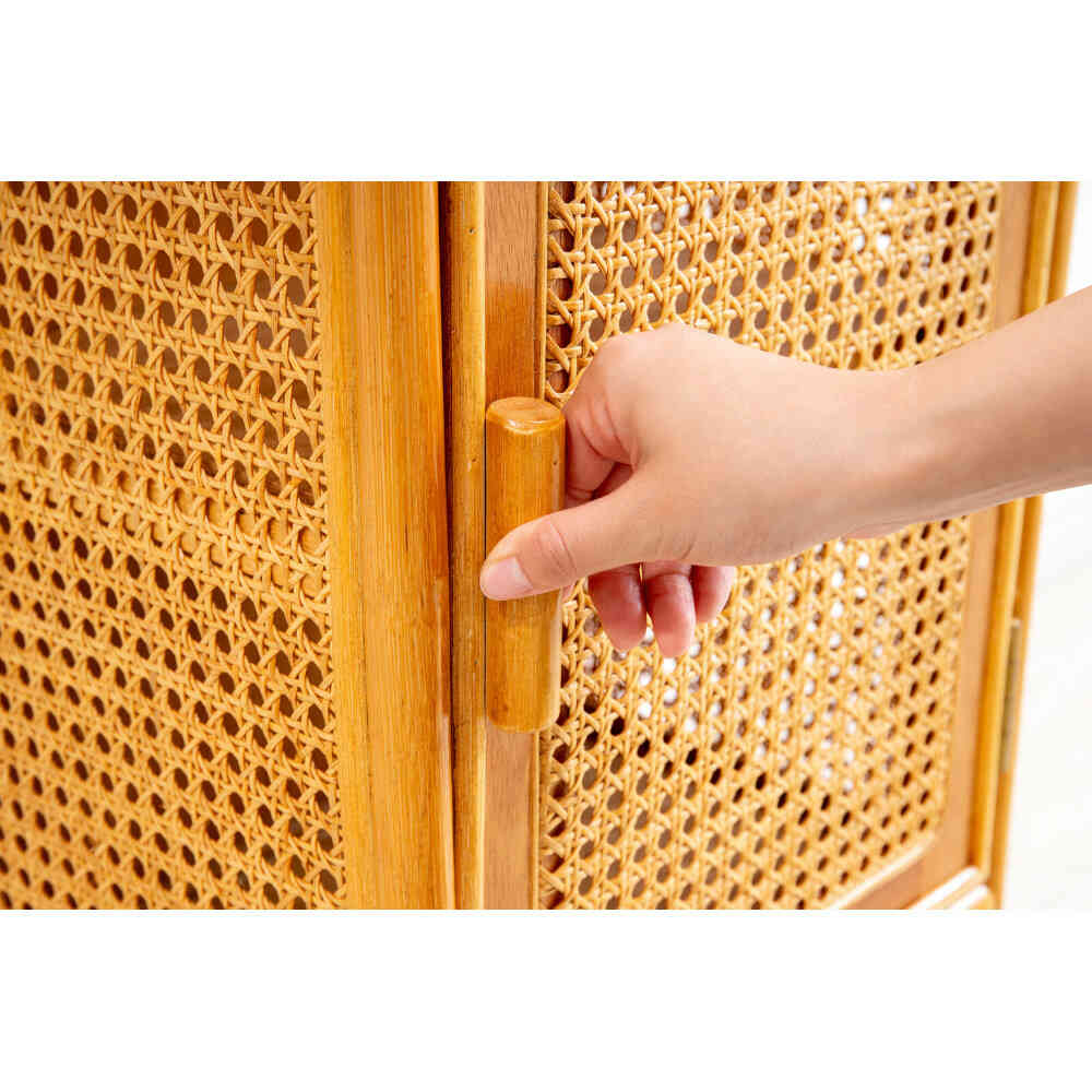 Natural Rattan Kabome Weave Cabinet