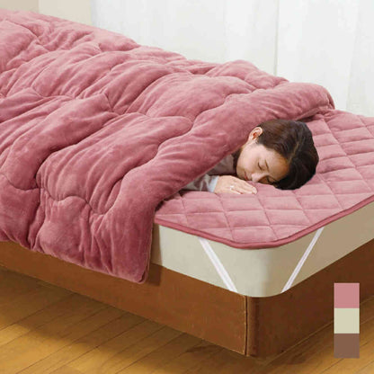 Triple Warm Blanket and Comforter Set Semi-Double Green