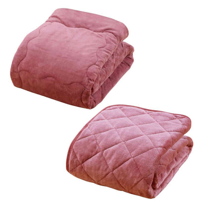 Triple Warm Blanket and Comforter Set Double Pink