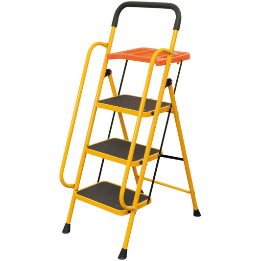 Safe Step Ladder with Handrails and Tray - 3 Steps