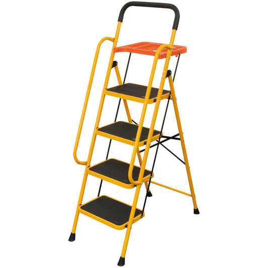 Safe Step Ladder with Handrails and Tray - 4 Steps