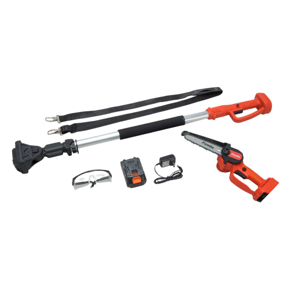 Cordless Rechargeable 2WAY Pole Chainsaw 6-Piece Set [04674]