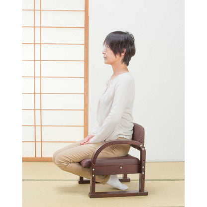 Natural Wood Easy Chair for Sitting and Standing Made in Japan Set of 2 DBR