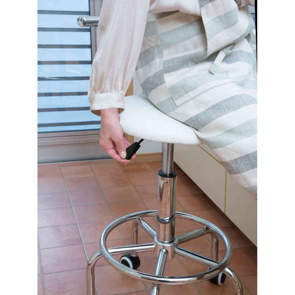 Easy Height Adjustable Rotating Chair - White