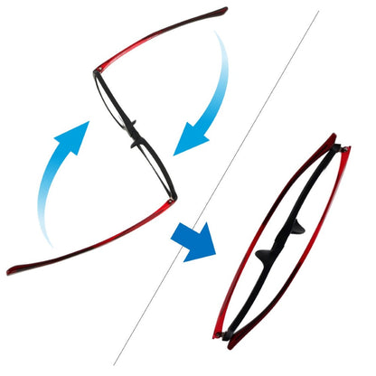 Reading Glasses Weird Glasses Square Black/Red +2.5