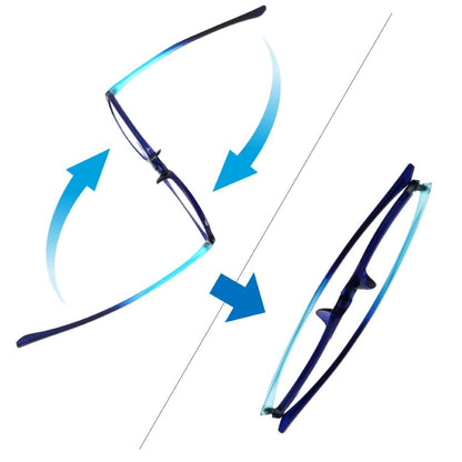 Reading Glasses Weird Glasses Square Navy/Aqua +2.0