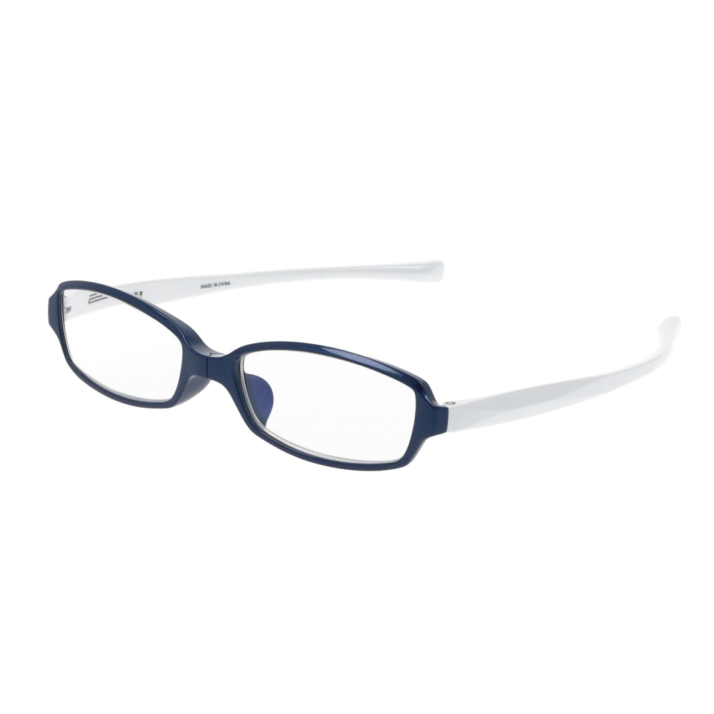 General Medical Device Reading Glasses Square Blue/White +3.0