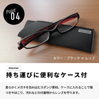 Over-the-Counter Reading Glasses - Odd Glasses Square Red +2.0