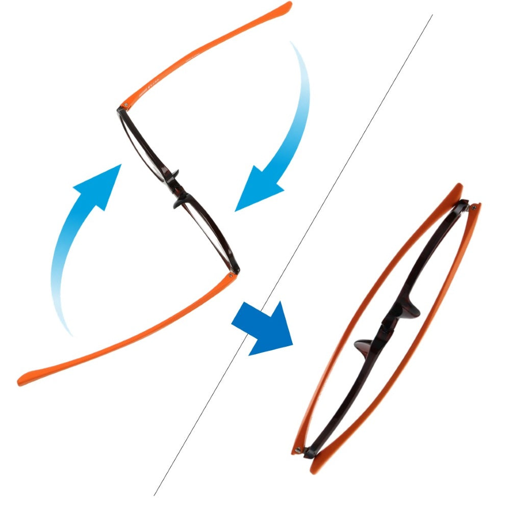 General Medical Device Reading Glasses Square Orange +2.5