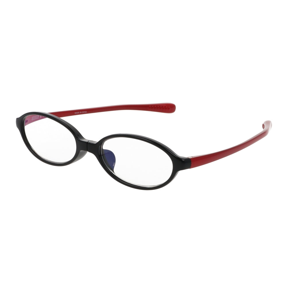 Reading Glasses - Oval Black/Red +1.5