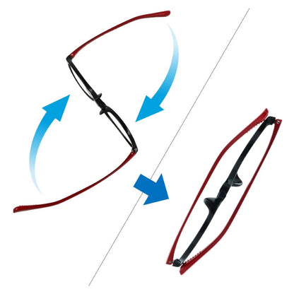 General Medical Device with Bonus Reading Glasses Odd Glasses Oval Black/Red +3.0