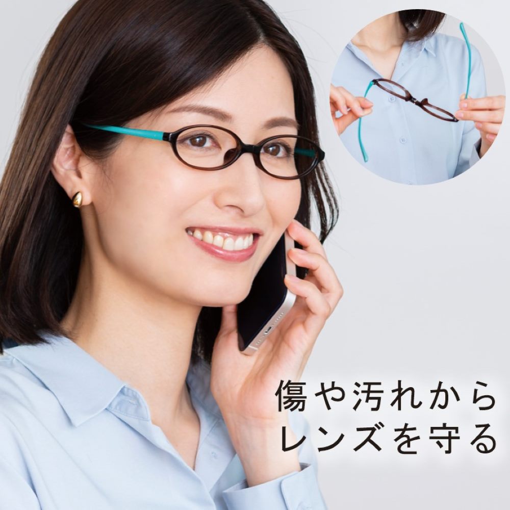 【Medical Device】【With Bonus】 Reading Glasses Odd Glasses Oval Turquoise +1.5
