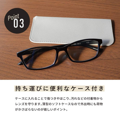 Reading Glasses - LE-2001 Black/Blue +3.0