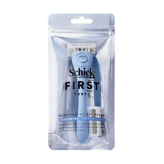 Schick First Shaving Holder with Blade + 1 Replacement Blade Ocean Blue