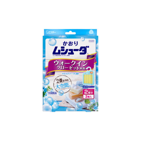 Kaori Mushuda 1-Year Effective Walk-in Closet Mild Soap Scent 3 Pieces