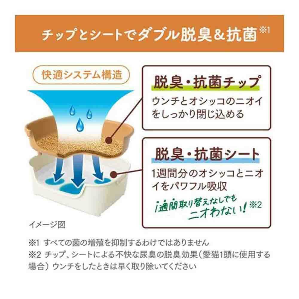 Nyan-Tomo Clean Toilet Easy Access Compact Ivory & Pale Orange 1 Set