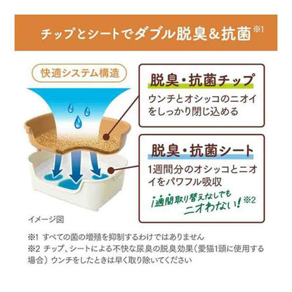 Nyan-Tomo Clean Toilet Easy Access Compact Ivory & Pale Orange 1 Set