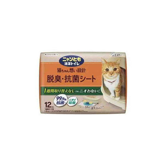 Nyan Tomo Clean Toilet Deodorizing & Antibacterial Sheets 12 Sheets