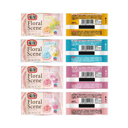 Earth Chemical Onpou Floral Scene Bath Tablets 12 Tablets (4 Types x 3 Tablets)