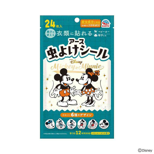 Earth Chemical Insect Repellent Stickers Mickey & Minnie 24 Sheets
