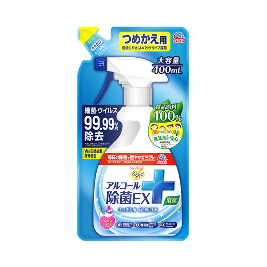 Earth Chemical Raku Happy Alcohol Disinfectant EX Refill 400ml