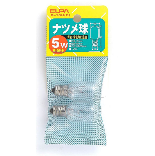 Asahi Electric ELPA Clear Night Bulb G-10H(C) 2-Pack