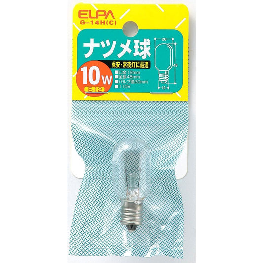 ELPA Night Light Bulb 10W Clear E12 G-14H(C)