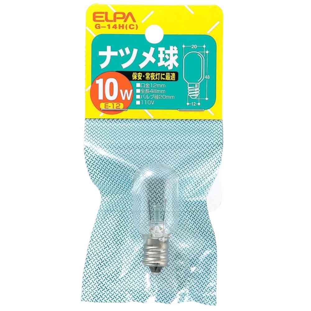 ELPA Night Light Bulb 10W Clear E12 G-14H(C)