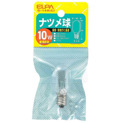 ELPA Night Light Bulb 10W Clear E12 G-14H(C)