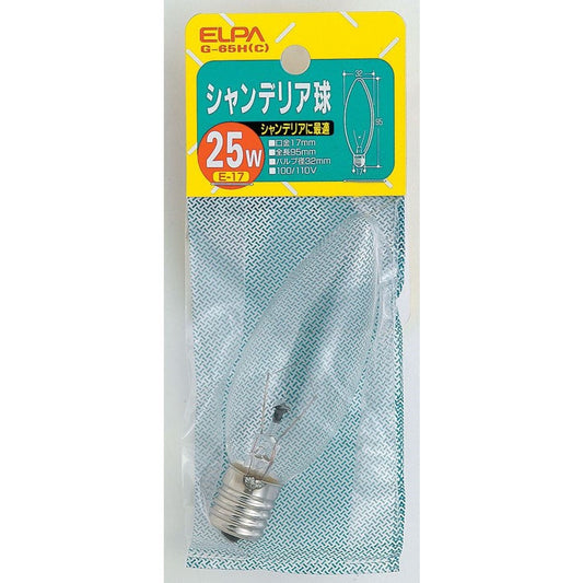 ELPA Chandelier Bulb Incandescent E17 25W G-65H (C)