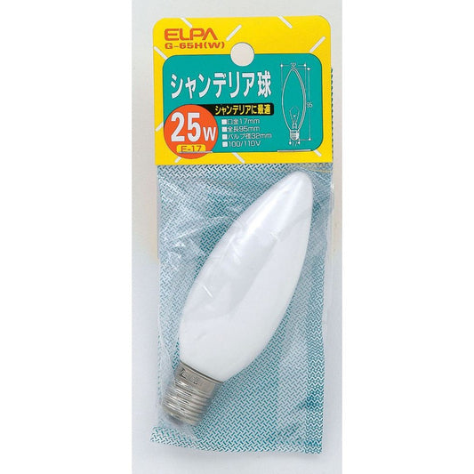 ELPA Chandelier Bulb 25W White E17 G-65H (W)