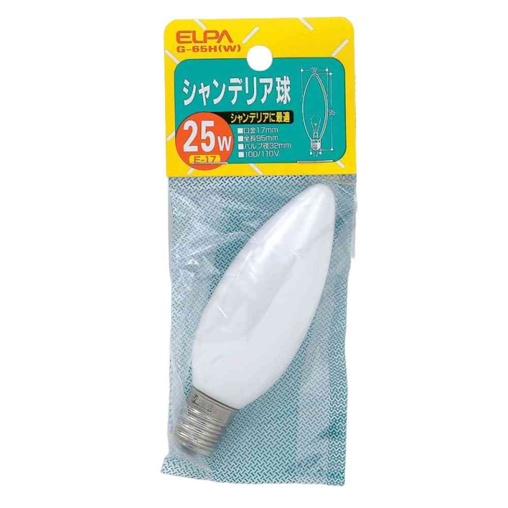 ELPA Chandelier Bulb 25W White E17 G-65H (W)