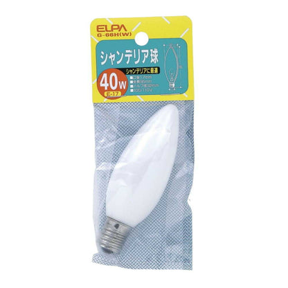 ELPA Chandelier Bulb Incandescent E17 40W G-66H (W)