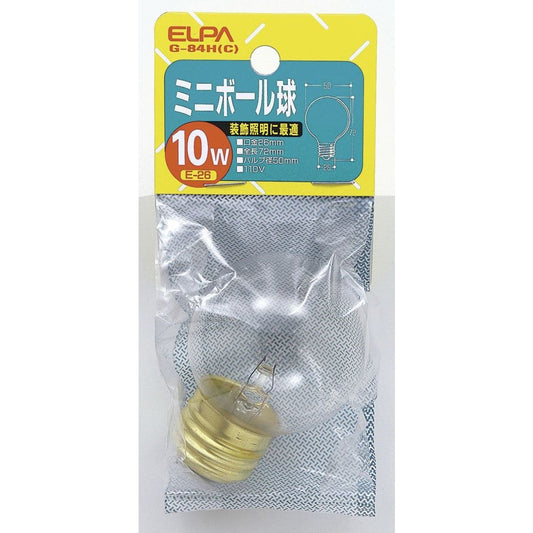 ELPA Mini Ball Bulb Incandescent E26 10W G-84H (C)