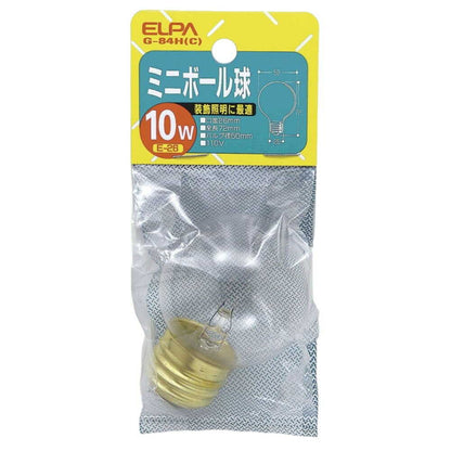 ELPA Mini Ball Bulb Incandescent E26 10W G-84H (C)