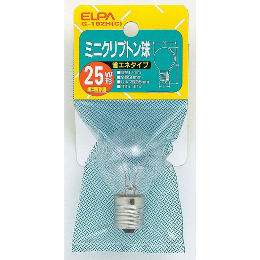 ELPA Mini Krypton Bulb S Type 25W Clear E17 G-102H (C)