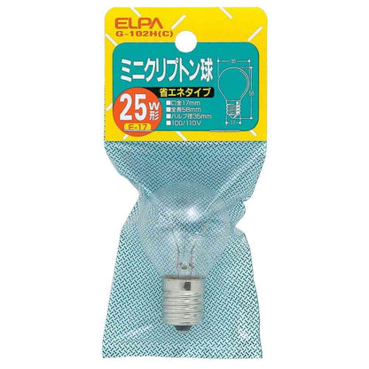 ELPA Mini Krypton Bulb S Type 25W Clear E17 G-102H (C)