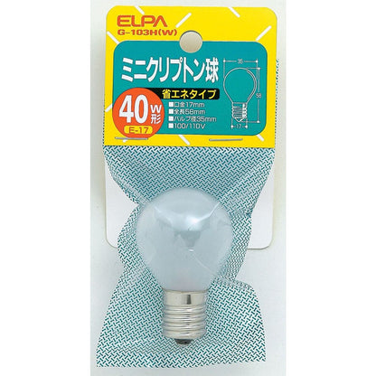 ELPA Mini Krypton Bulb S-Type 40W White E17 G-103H(W)
