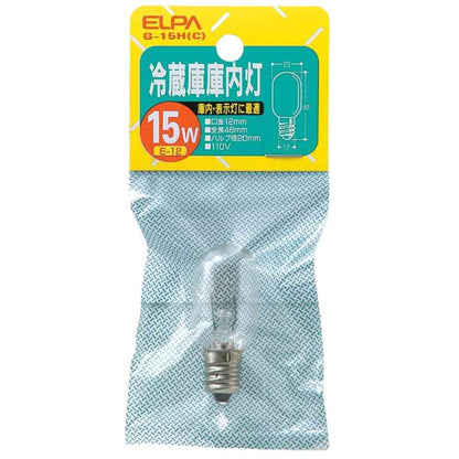 ELPA Refrigerator Interior Light 15W Clear E12 G-15H (C)