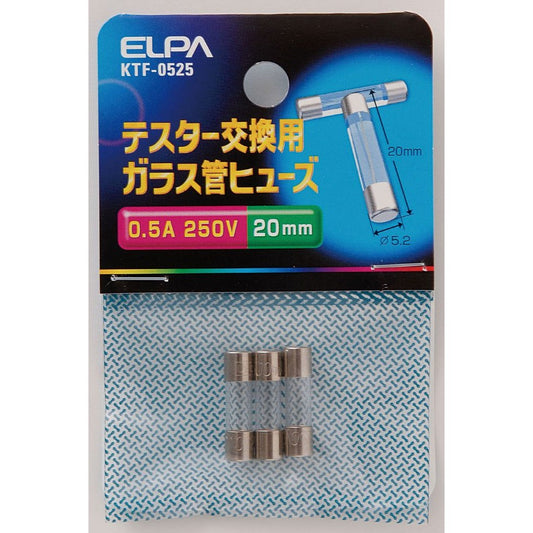 ELPA Tester Fuse 250V 0.5A KTF-0525 3 Pieces