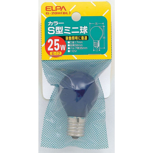 ELPA Color S-Type Mini Bulb Incandescent E17 25W G-20H (BL)