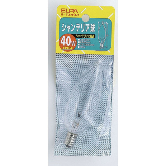 ELPA Chandelier Bulb Incandescent E12 40W G-73H (C)