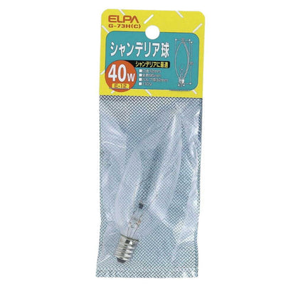 ELPA Chandelier Bulb Incandescent E12 40W G-73H (C)