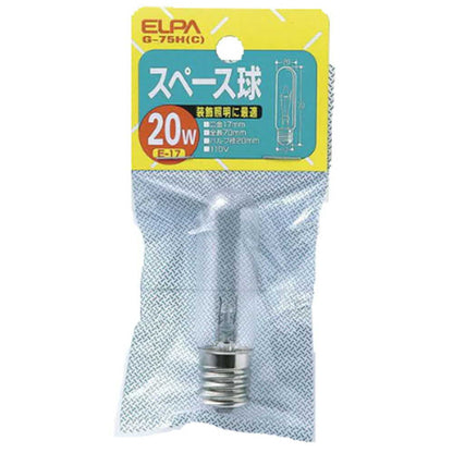 ELPA Space Bulb Incandescent E17 20W G-75H (C)