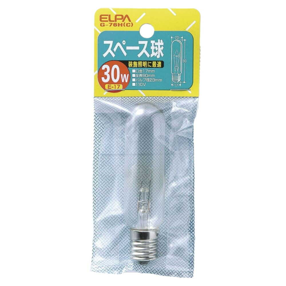 ELPA Space Bulb Incandescent E17 30W G-76H (C)
