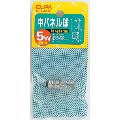 ELPA Medium Panel Bulb Incandescent E12 5W G-122H