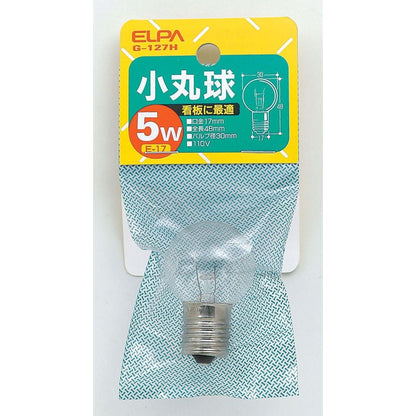 ELPA Small Round Bulb Incandescent E17 5W G-127H